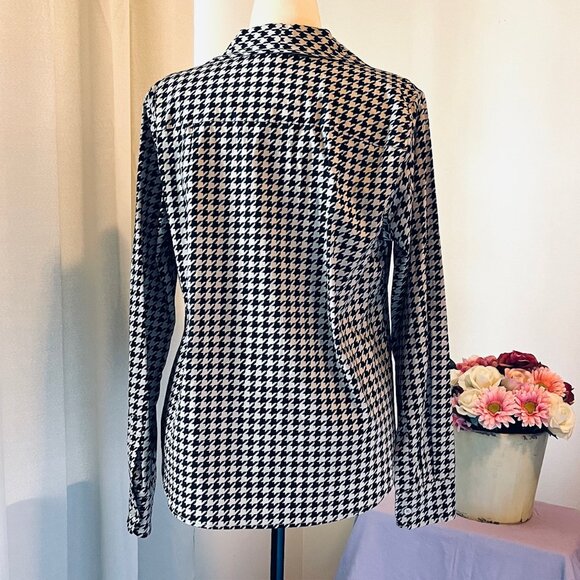 The Limited Houndstooth Blouse in Beige/Black (XL) New With Tags - Picture 3 of 10